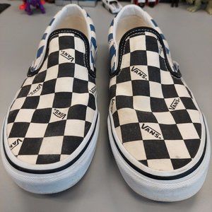 VANS classic slip on checkerboard (751505) size 7.5 m 8.5 w Blue / Black